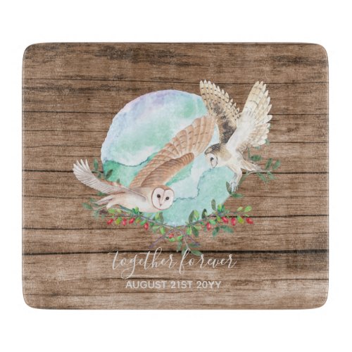 BUDGET Newlyweds Custom Wedding Gifts OWLS Cutting Board