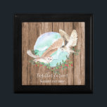 BUDGET Newlyweds Custom Wedding Gifts OWLS Gift Box<br><div class="desc">Add your own text as desired to personalize this stunning illustration of two owls in flight. Ideal gift item for newlyweds for friends.</div>