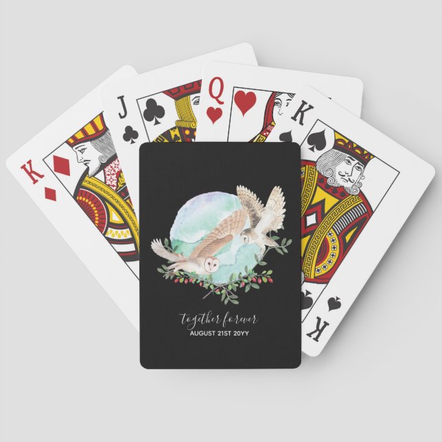BUDGET Newlyweds Custom Wedding Gifts OWLS Poker Cards (Back)