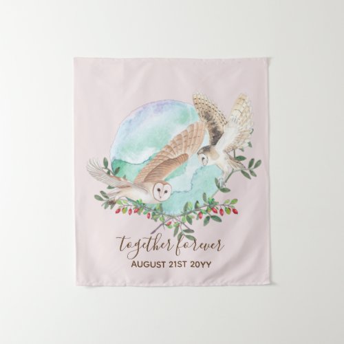 BUDGET Newlyweds Custom Wedding Gifts OWLS Tapestry