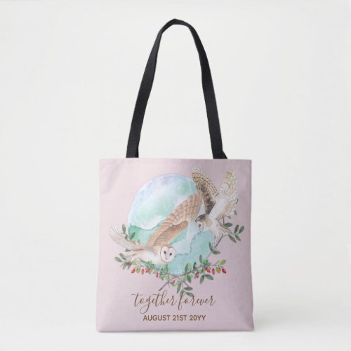 BUDGET Newlyweds Custom Wedding Gifts OWLS Tote Bag