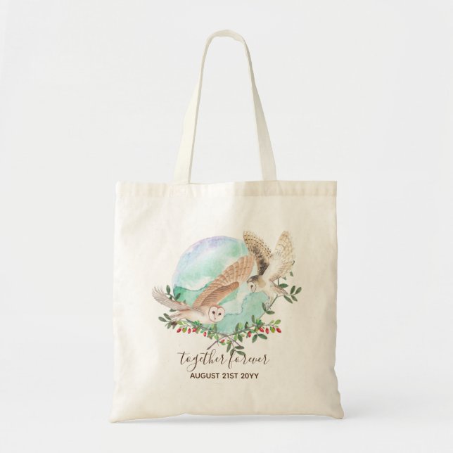 BUDGET Newlyweds Custom Wedding Gifts OWLS Tote Bag (Front)