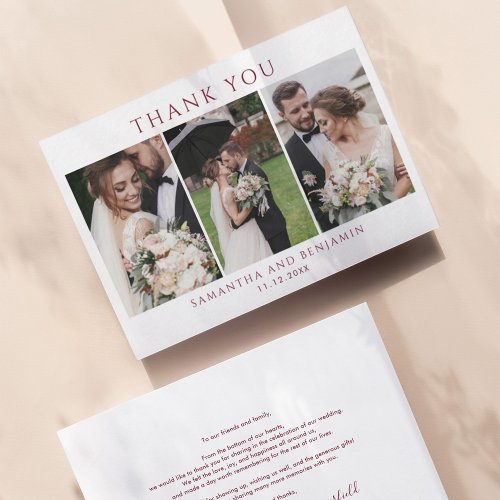 Budget Newlyweds Photo Collage Wedding Thank You Note Card