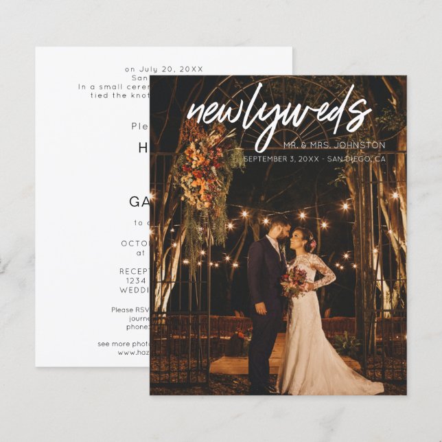 Budget Newlyweds W 1 Photo Post Wedding Reception (Front/Back)