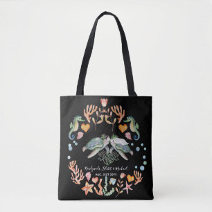 BUDGET Newlyweds Wedding Gifts Custom SEA TURTLES Tote Bag