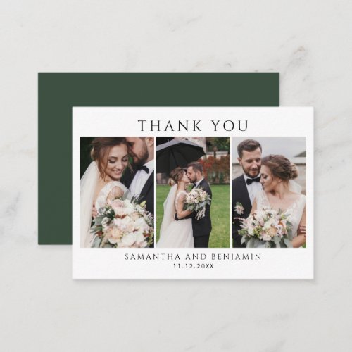 Budget Newlyweds Wedding Photo Collage Thank You Note Card