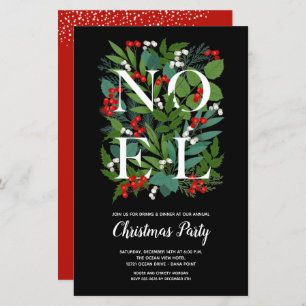 Budget NOEL Elegant Greenery Invitations