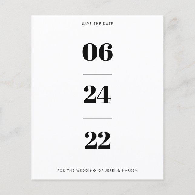 Budget Non-Photo Save the Date Flyer (Front)