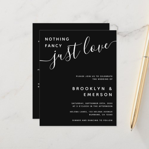 Budget Nothing Fancy Details Wedding Invitation