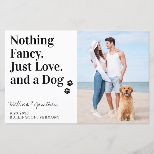 Budget Nothing Fancy Just Love Dog Save The Date