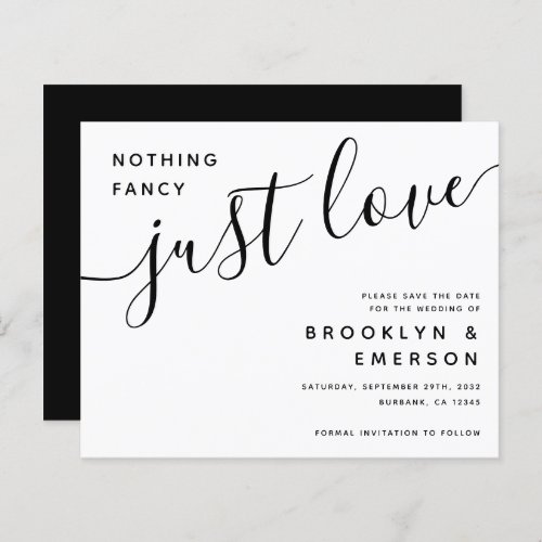 Budget Nothing Fancy Just Love Save the Date