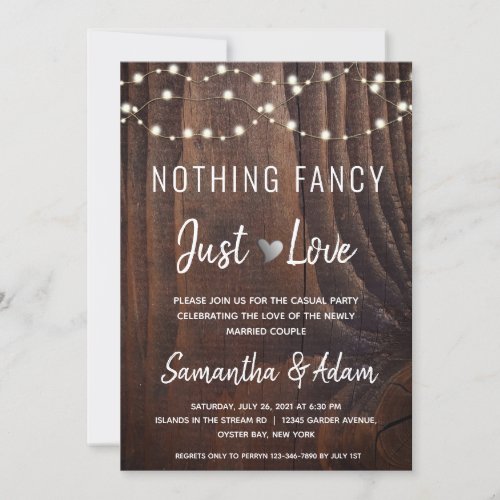 Budget Nothing Fancy Just Love String Lights Invitation