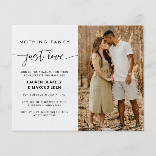 BUDGET Nothing Fancy Just Love Wedding  Flyer
