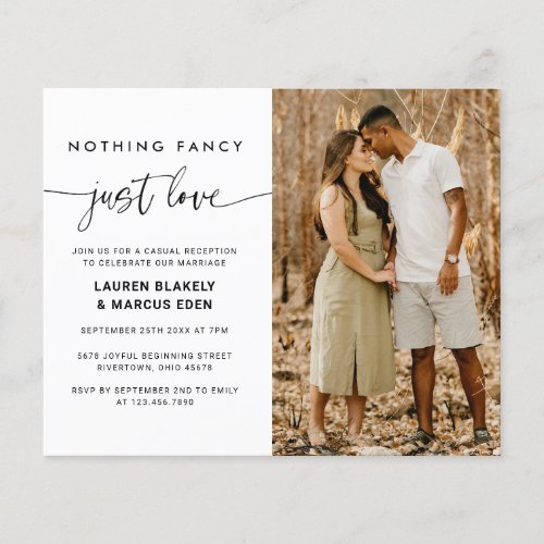 BUDGET Nothing Fancy Just Love Wedding  Flyer