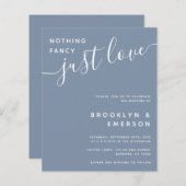 Budget Nothing Fancy Just Love Wedding Invitation (Front/Back)