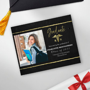 Budget Nurse Caduceus Graduation Announcement