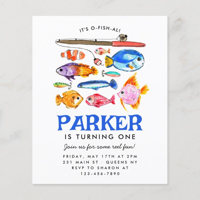 Budget O-Fish-al Reel Fun Gone Fishing Birthday (Front)