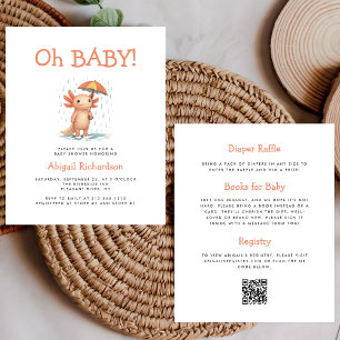Budget Oh Baby Cute Axolotl QR Code Baby Shower