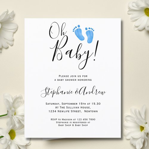 Budget Oh Baby Feet Couples Baby Shower Invitation