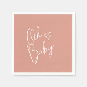 Budget Oh Baby Pink Baby Shower Napkins