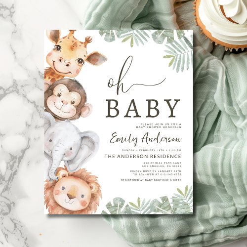 Safari baby shower invitation