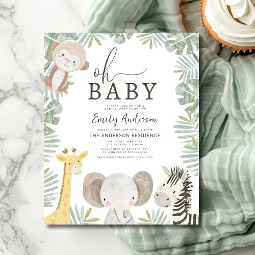 Safari baby shower invitation