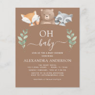 Budget Oh Baby Shower Woodland Invitations