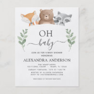 Budget Oh Baby Shower Woodland Invitations Flyer