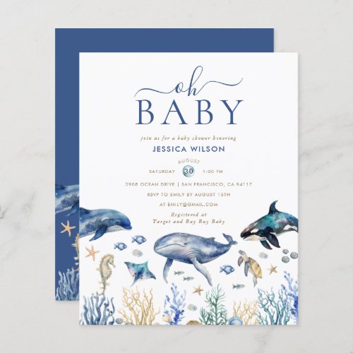 Budget Oh Baby Under The Sea Baby Shower Invite