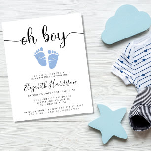 Budget Oh Boy Blue Baby Sprinkle Invitation