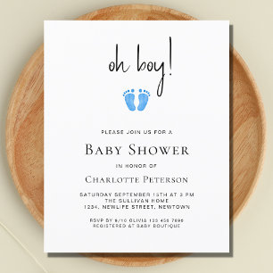 Budget Oh Boy Boy's Baby Shower Invitation