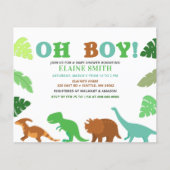 Budget Oh Boy Cute Dinosaur Baby Shower Invitation (Front)