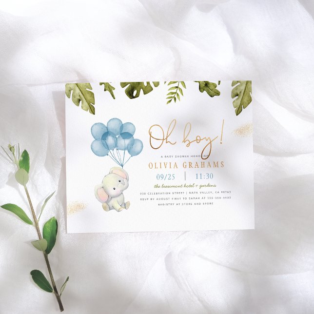 Budget Oh Boy Elephant & Balloons Baby Shower (Creator Uploaded)