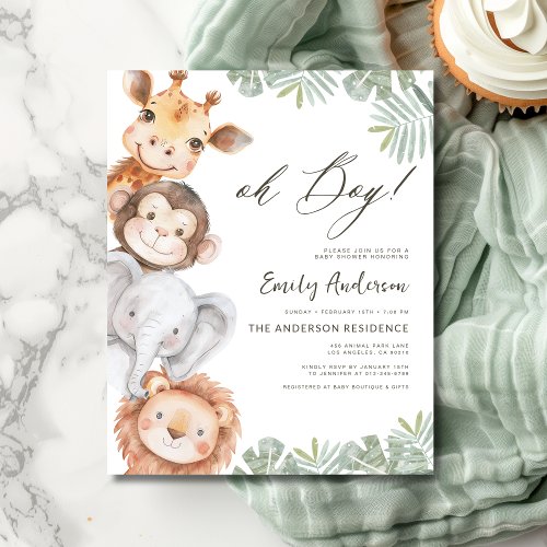Safari baby shower invitation