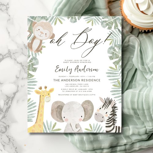 Safari baby shower invitation