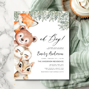 Budget Oh Boy! Woodland Animals Baby Shower Flyer
