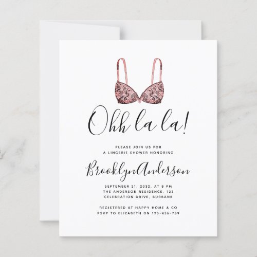 BUDGET Ohh La La Lingerie Shower Invitation