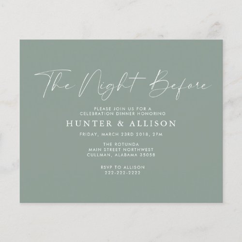 Budget Olive The Night Before  Invitation Flyer