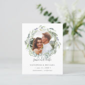 BUDGET Olive Wreath Photo wedding save the date (Standing Front)