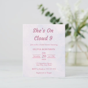 Budget On Cloud Nine Bridal Shower Invitation