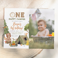 Budget One Happy Camper Photo Boy 1st Birthday
