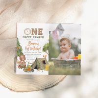 Budget One Happy Camper Photo Boy 1st Birthday