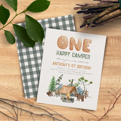 Budget One Happy Camper Virtual 1st Birthday 