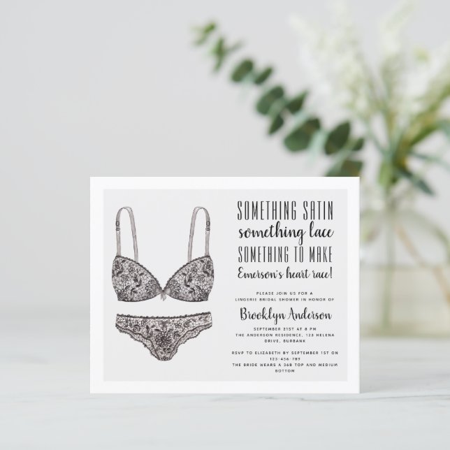 BUDGET Ooh La La Lingerie Shower Invitation (Standing Front)
