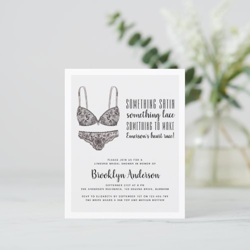 BUDGET Ooh La La Lingerie Shower Invitation