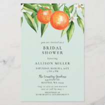 Budget Orange Citrus Bridal Shower Invitation