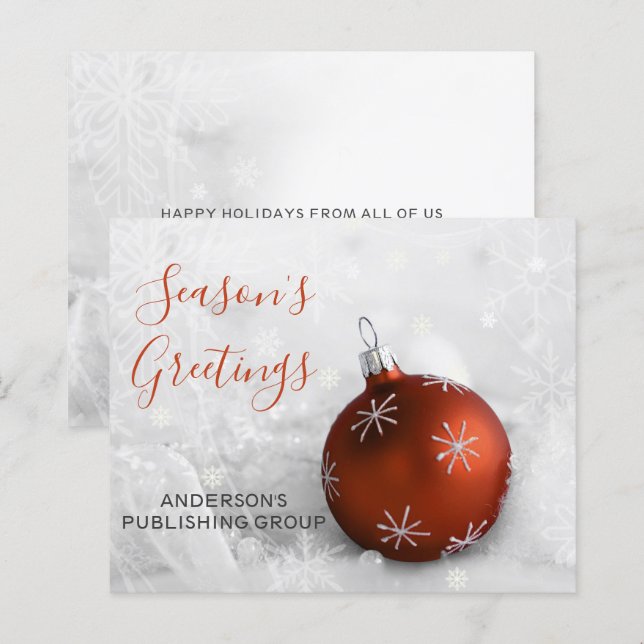 Budget Orange Ornament Company Holiday Card (Front/Back)