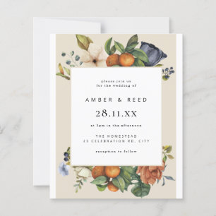 Budget Orange Summer Botanical Boho Wedding