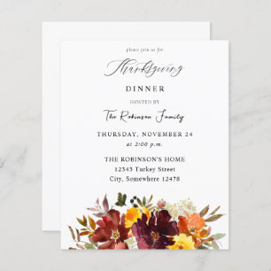 Budget Orange & Yellow Gold Floral Thanksgiving