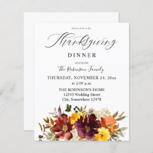 Budget Orange & Yellow Gold Floral Thanksgiving S1